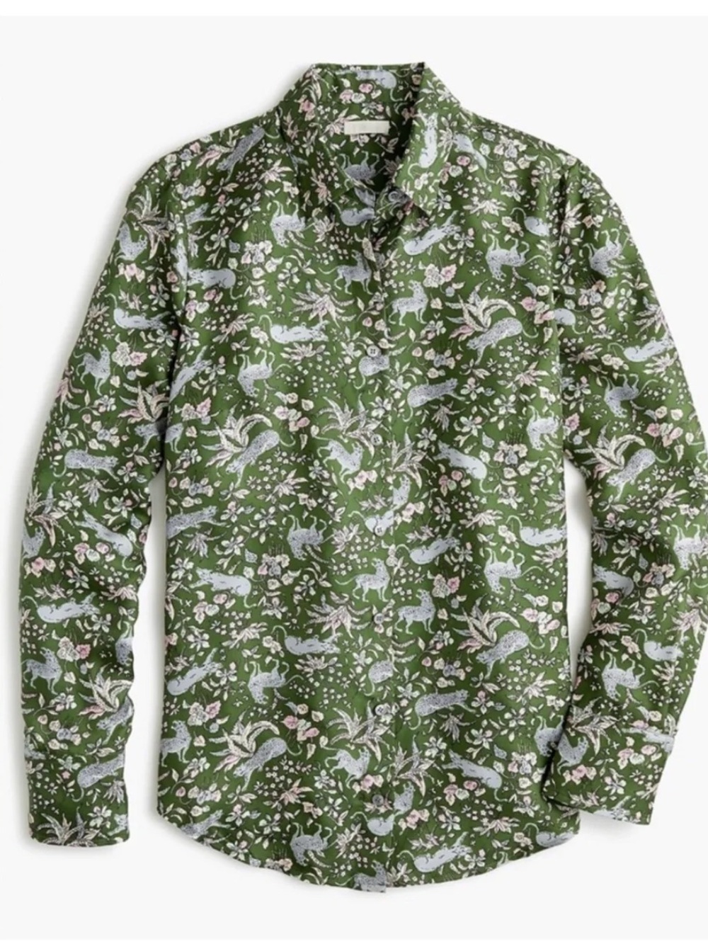 J. Crew 100% Silk Button Down Shirt 0